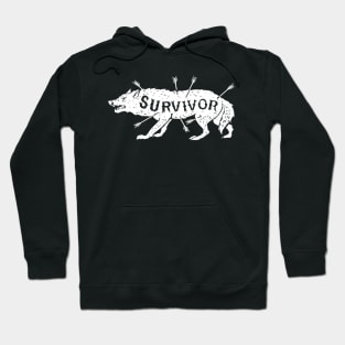 Vintage Wolf Shirt - Survivor - Hipster Rustic Distressed Hoodie